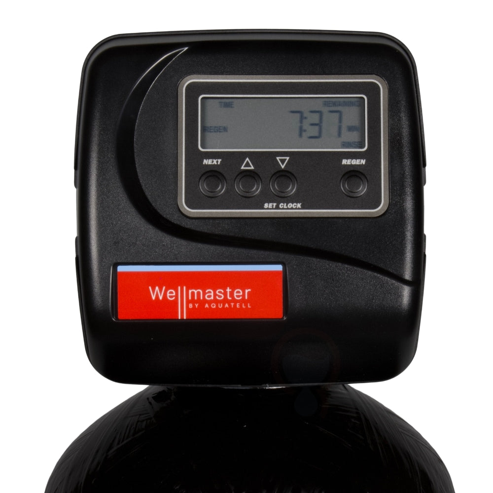 wellmaster water softener clack control valve front view