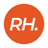 Logo with 'RH.' text in a red circle on a white background