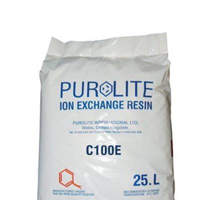a bag of purolite water softener resin C100E