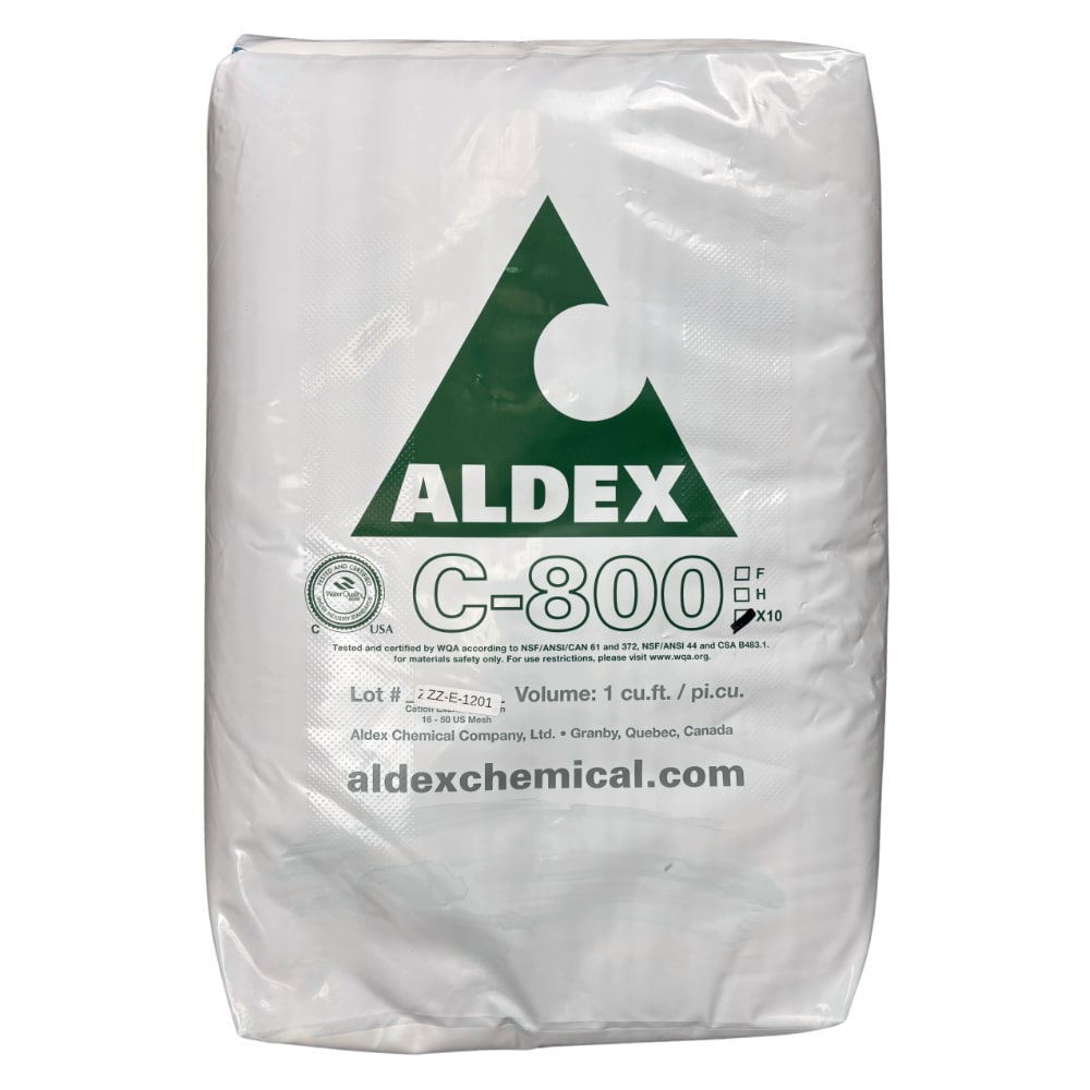 aldex c-800x10 water softener resin in a bg