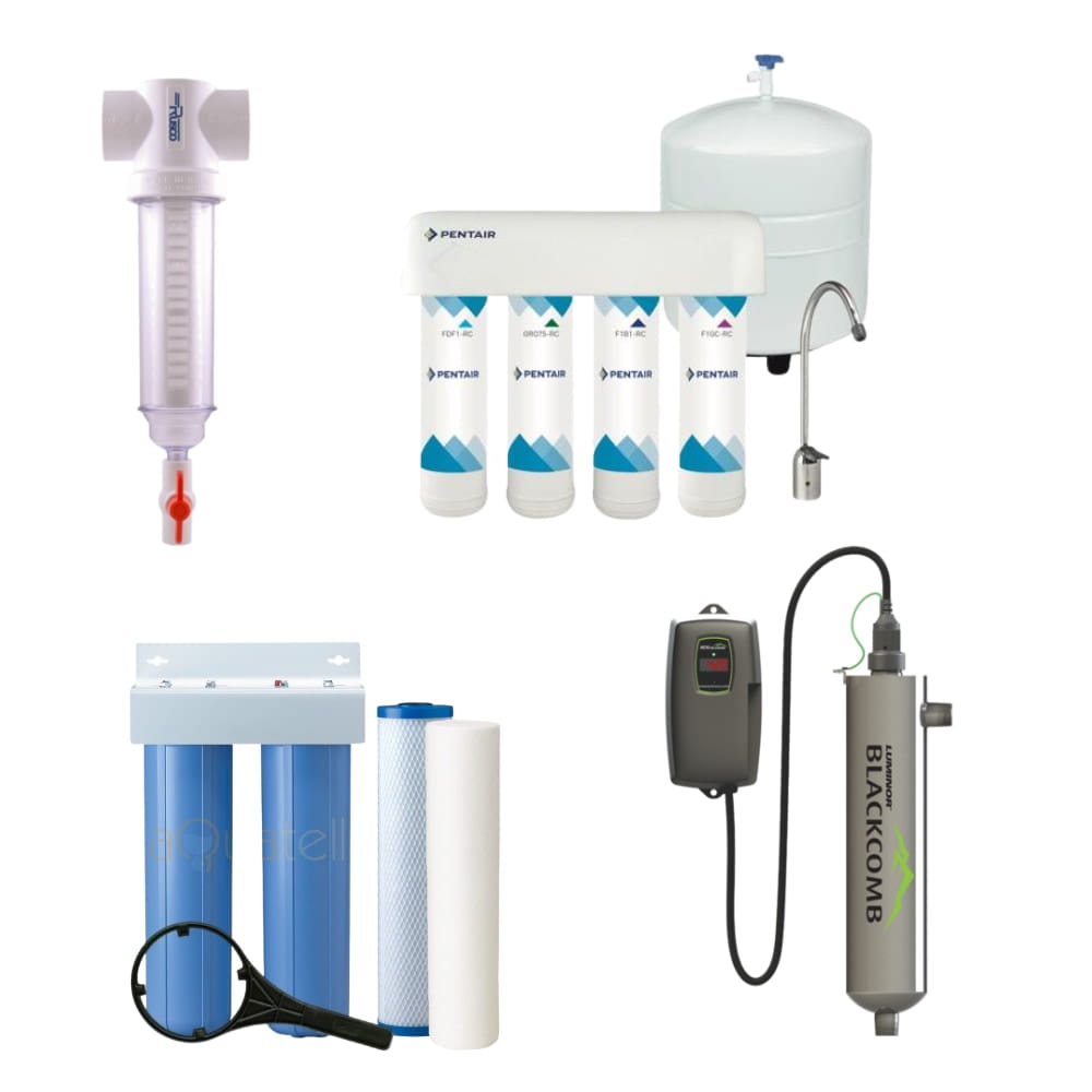 Cottage UV and Max Flow Multi-Stage Sediment Filtration with Freshpoint RO Value Bundle