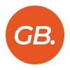 Logo with 'GB.' text in white on an orange circle
