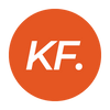 Logo with 'KF.' text on an orange circle