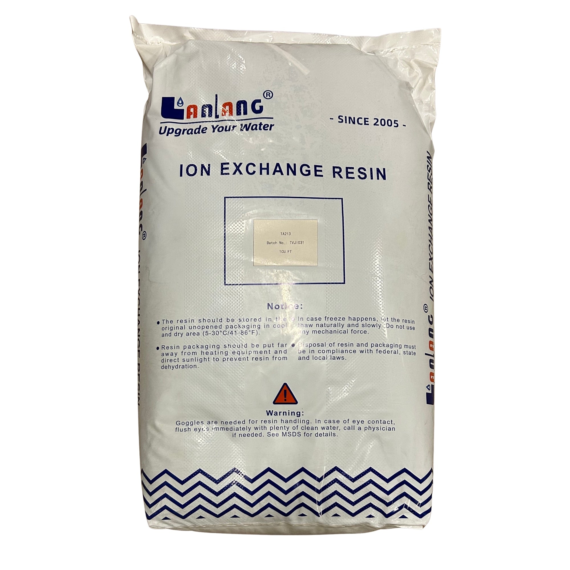 LanLang TA213 anion resin for colour removal or organics removal from water