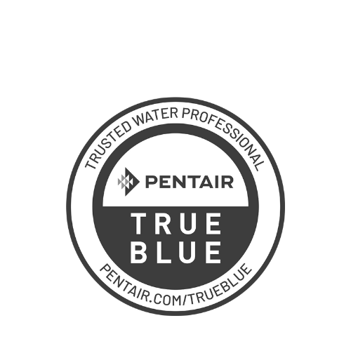 Pentair True Blue Trusted Water Professional badge on a white background