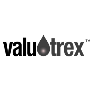 ValuTrex logo with a droplet symbol on a white background
