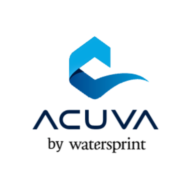 Acuva by Watersprint logo on a white background