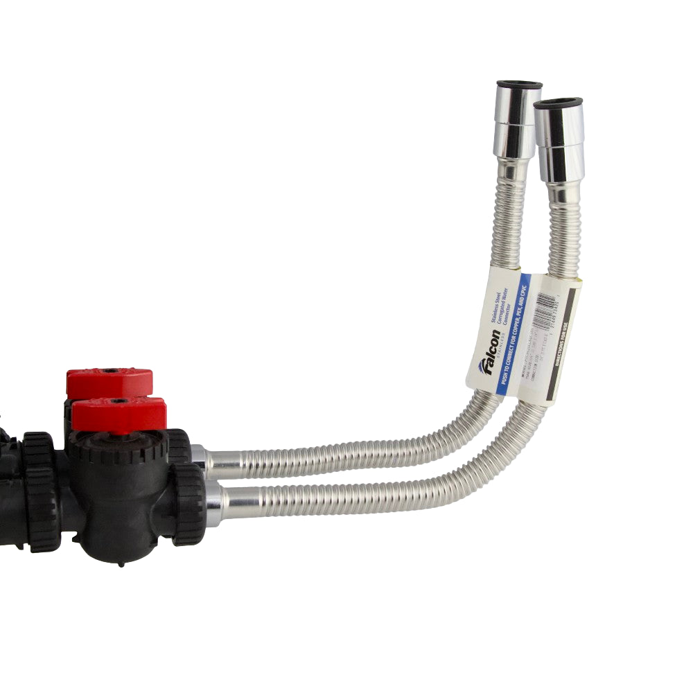 3/4" Falcon Flex Connector - on bypass valve - product demonstration 